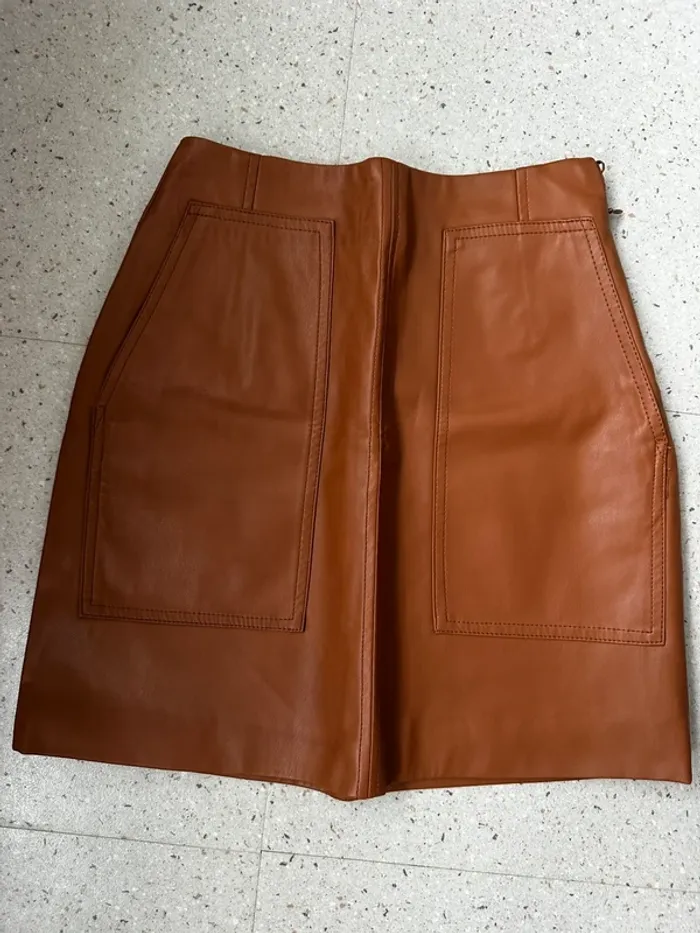 Jupe simili cuir marron H&M
