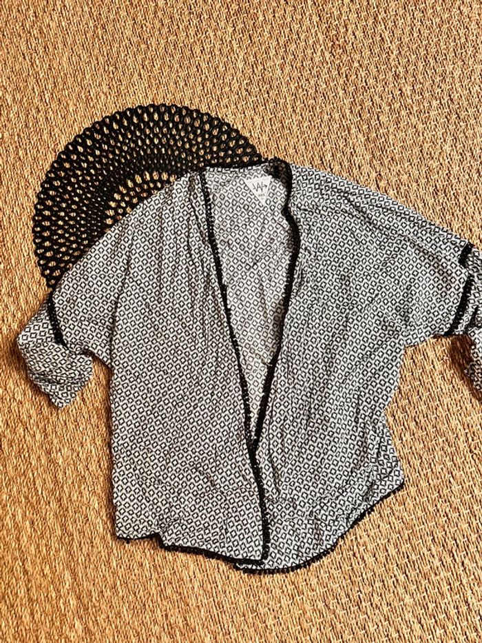 Gilet bohème noir blanc