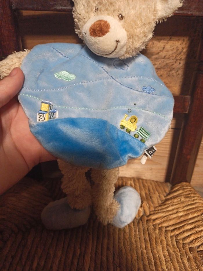 Doudou ours tex baby train tbe - photo numéro 2