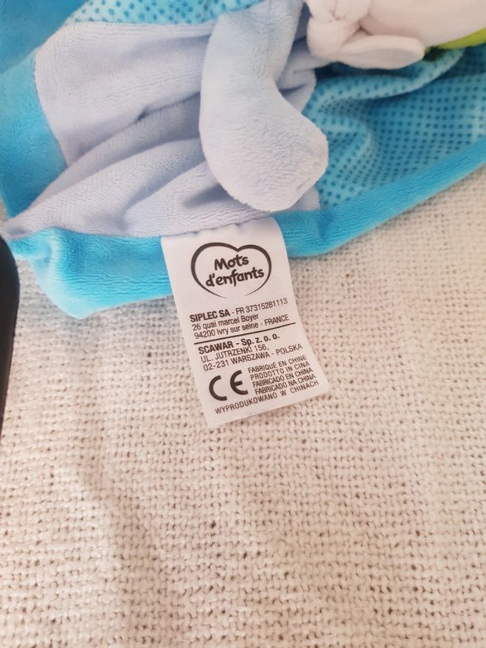 Doudou plat vache bleue Mots d enfants - photo numéro 5