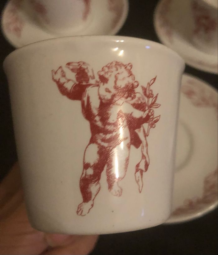 Service à café »CTC Design »blanc et bordeaux - photo numéro 4