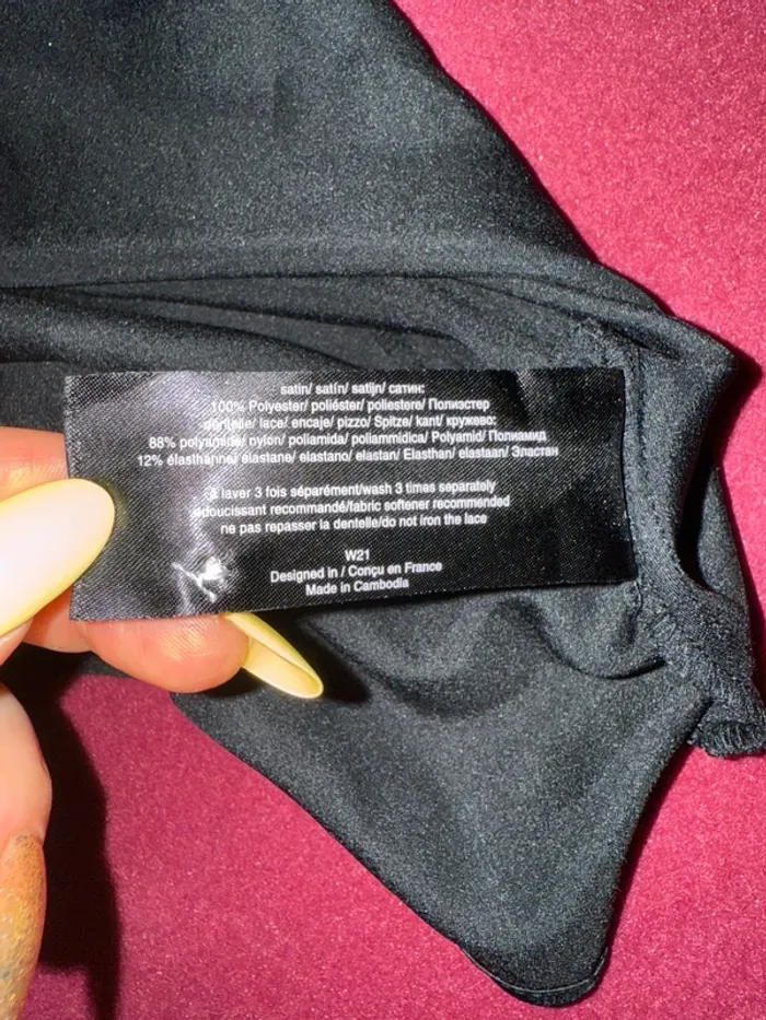 Lot de 2 tops identiques noir blanc Darjeeling 42 satin - photo numéro 8