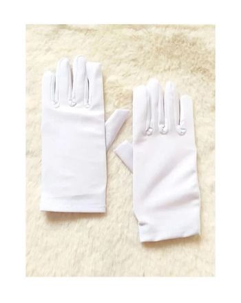 Gants courts blancs pour mariage, déguisement ou tenue chic