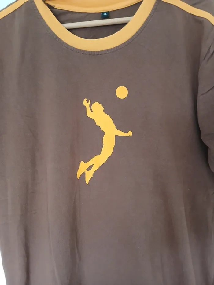 Tee short basket marron et jaune XL - photo numéro 2