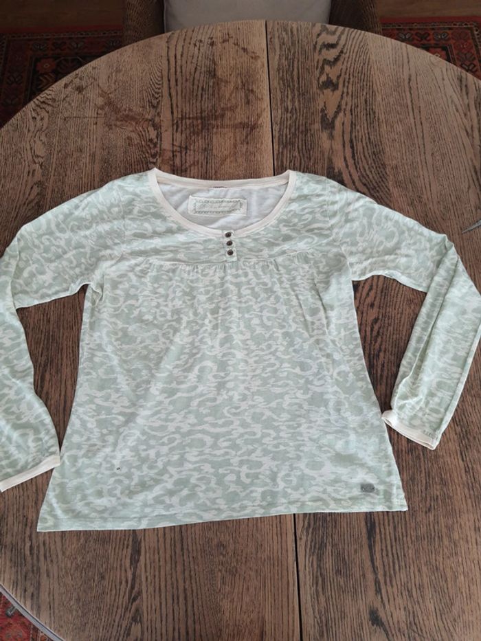 Jolie T-shirt femme vert/beige Carrera taille S - photo numéro 12
