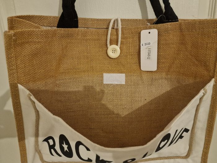 Sac Fourre-Tout / Cabas en Lin "Rock & LOVE" - photo numéro 4