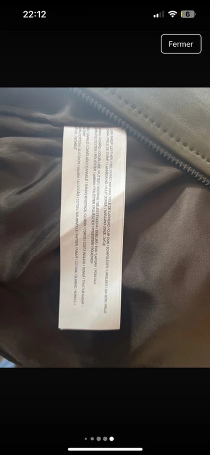 Blouson cuir Mango taille L neuf - photo numéro 10