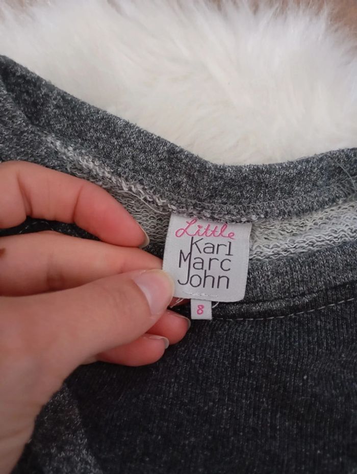 Lot fille pull little Karl Marc John+ jean dpam bicolore 8 ans - photo numéro 3