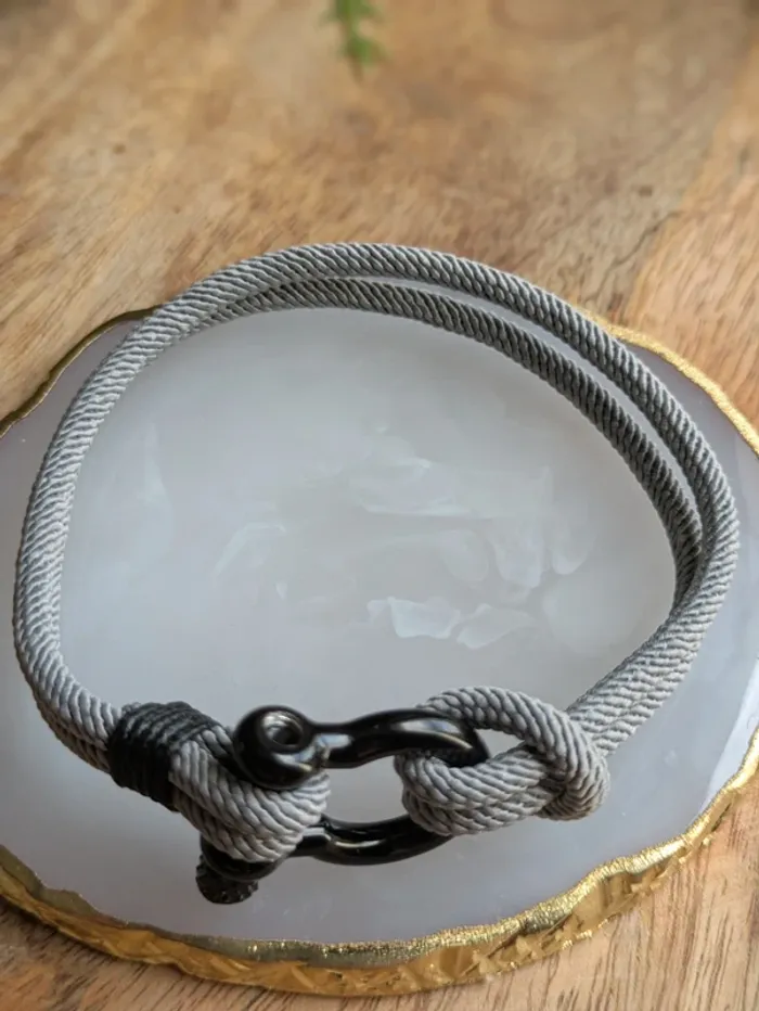 Bracelet cordon esprit Marin Gris - photo numéro 3