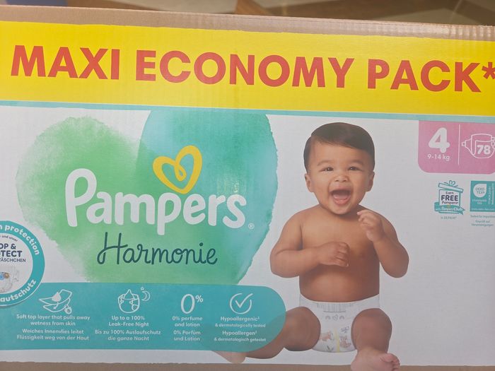 Couche pampers harmonie taille 4. 78 couches