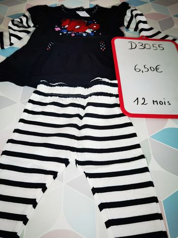 D3055 - ensemble fille 12 mois