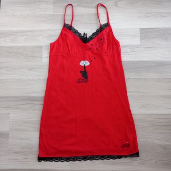 Chemise de nuit rouge à bretelles Lilou Secret taille 38