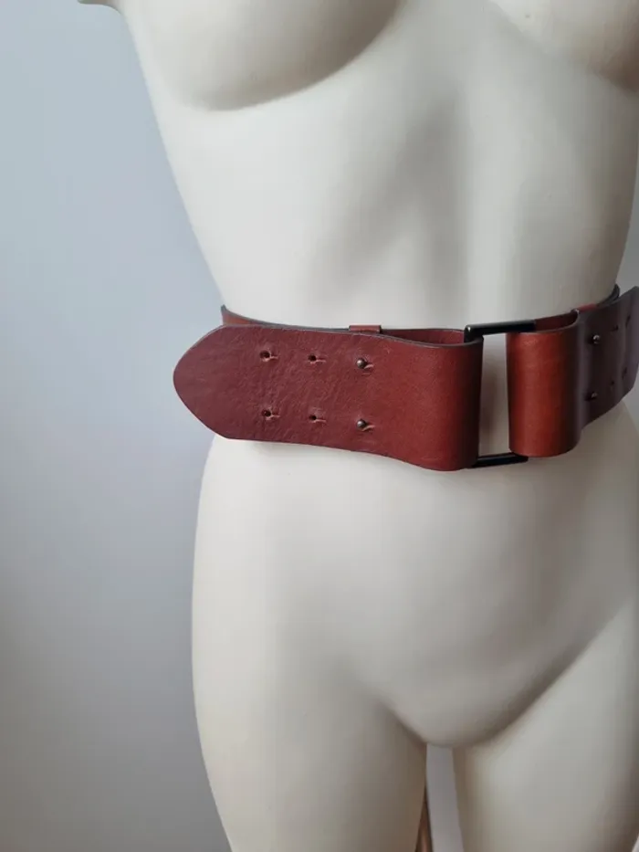 Ceinture en cuir marron neuve Caroll - photo numéro 9