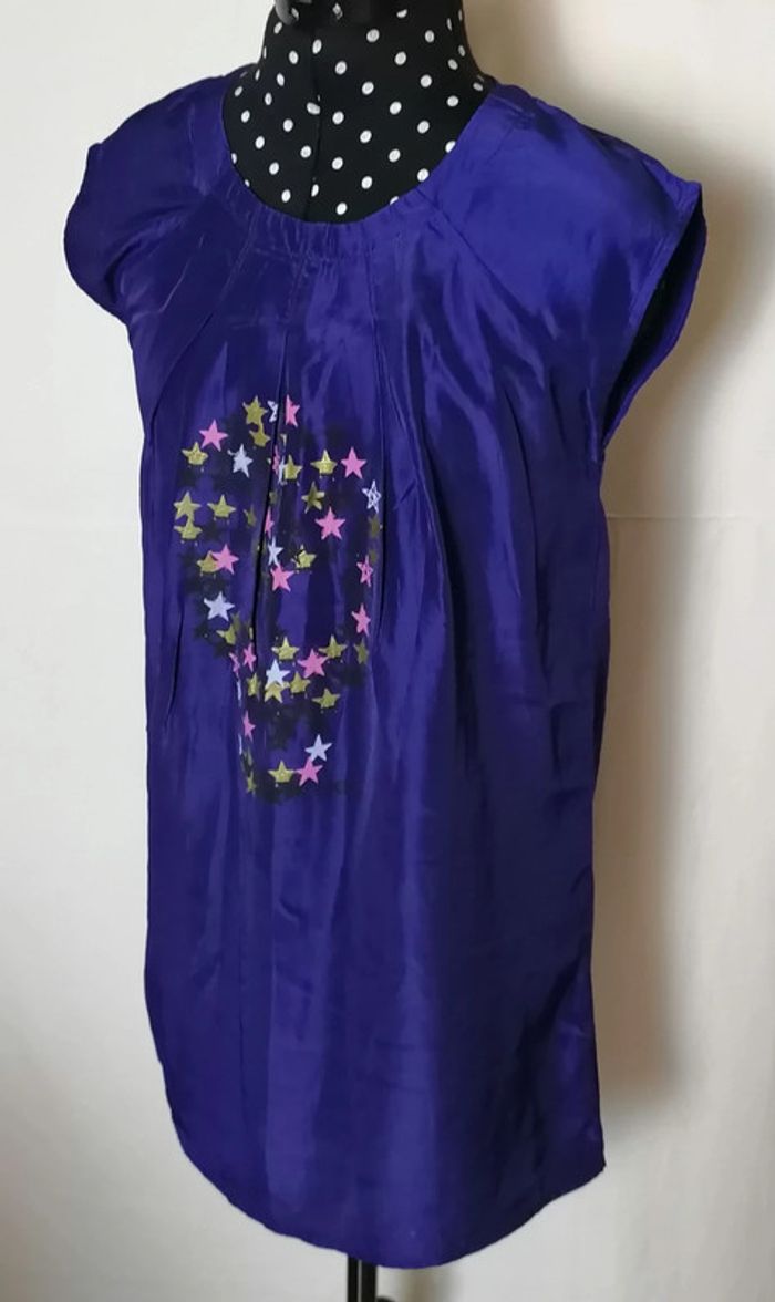 Robe courte ou tunique bleu roi tête de mort étoiles taille 12 ans Kookaï - photo numéro 7
