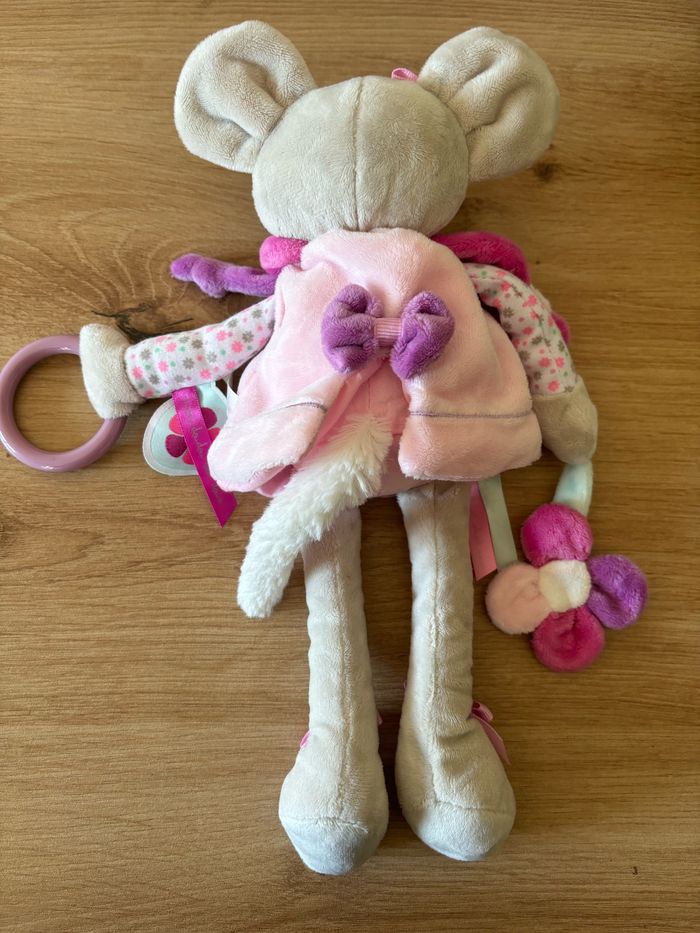 Doudou pantin eveil souris rose pearly doudou et compagnie - photo numéro 3