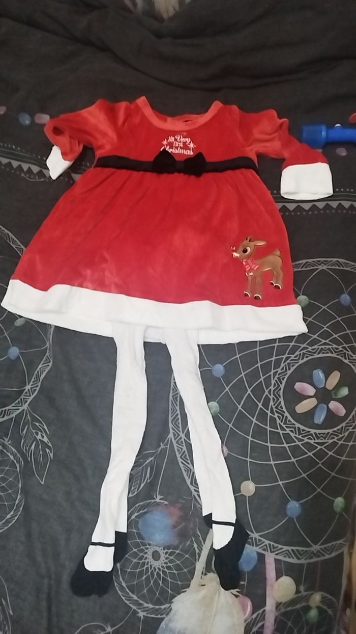 Ensemble robe + collants de Noël  24 mois