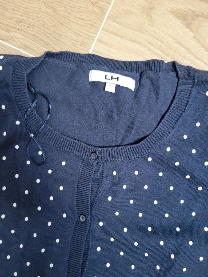 Gilet marine à points - photo numéro 2