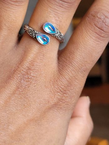 Bague pierre de lune argent avec poinçon