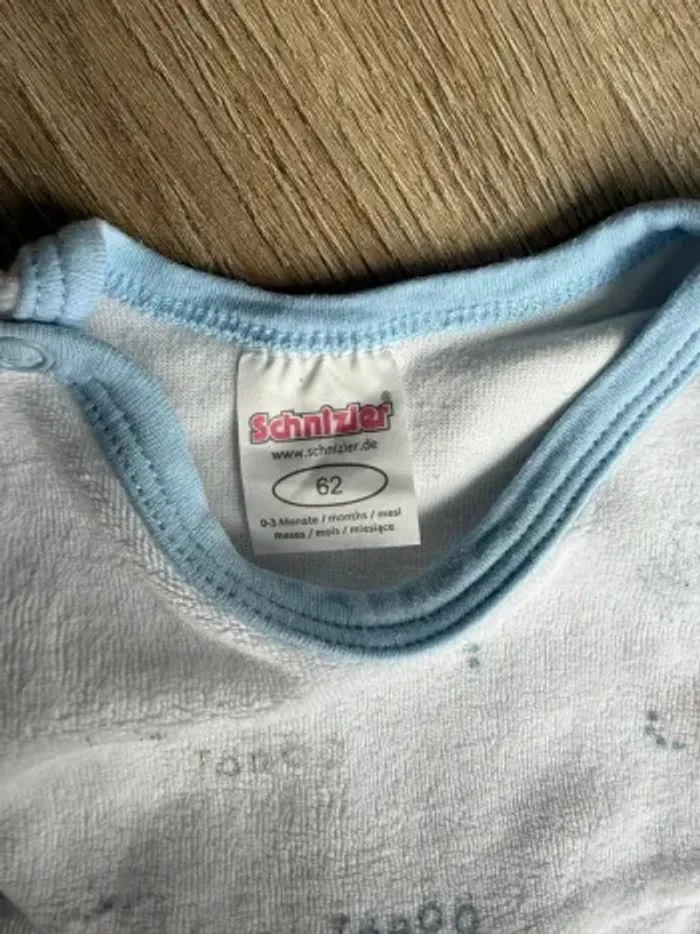 Lot de 2 pyjamas  grenouillère Baby Club C&A 6 mois une pièce éléphant bébé très bon état Schnizler - photo numéro 4