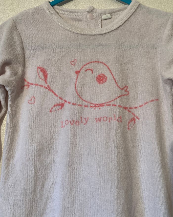pyjama grenouillère léger motif oiseau taille 12 mois - photo numéro 2