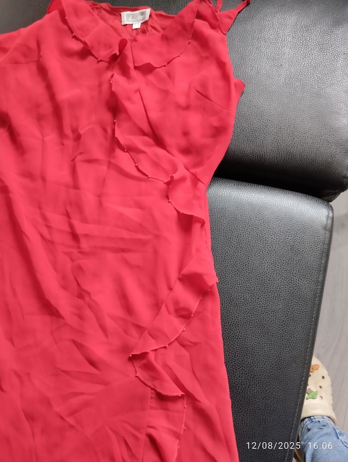 Robe rouge en voile Etam  taille 40 - photo numéro 7