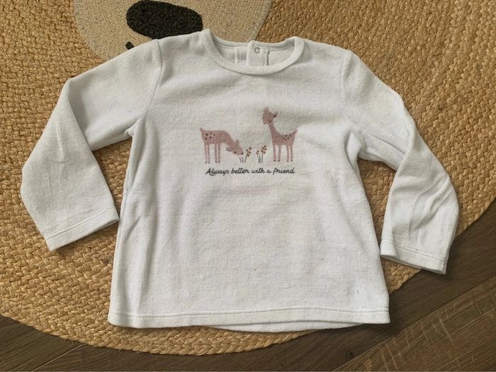 Lot 2 pyjama velours blanc rose biche La Redoute 2 ans - photo numéro 4