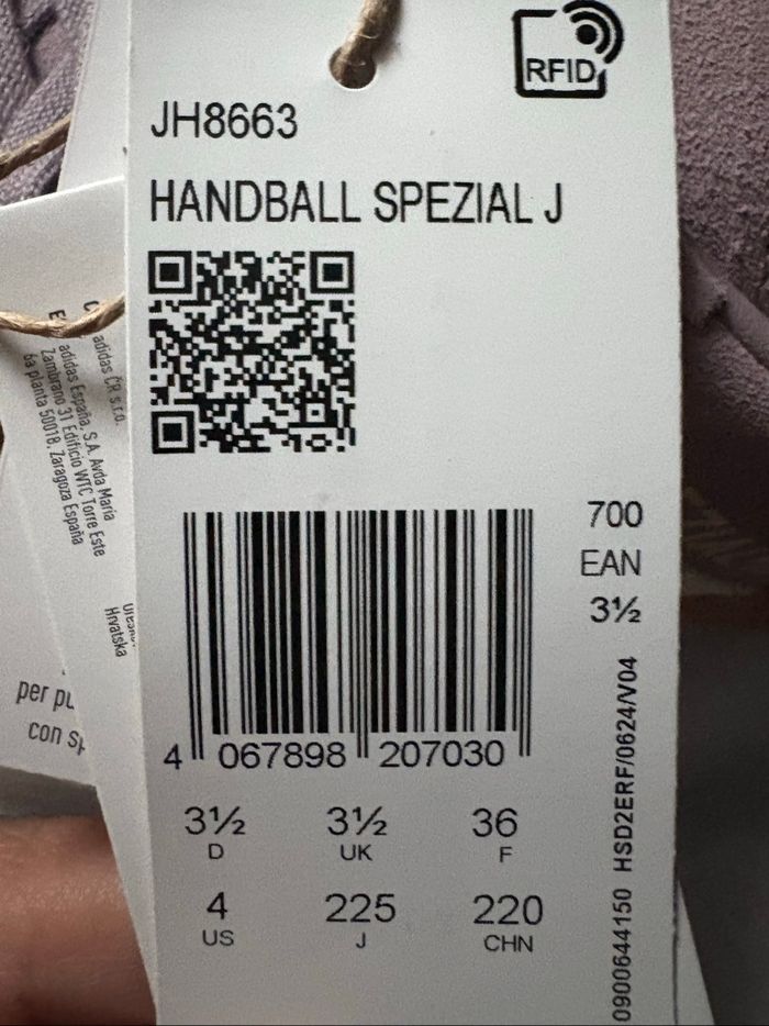 Adidas Handball Spezial Preloved Fig Violette Cream White Gum taille 36 - photo numéro 7