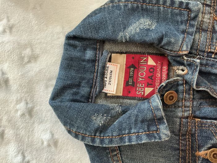 veste en jean bleu effet usé tape à l'oeil 2 ans - photo numéro 5