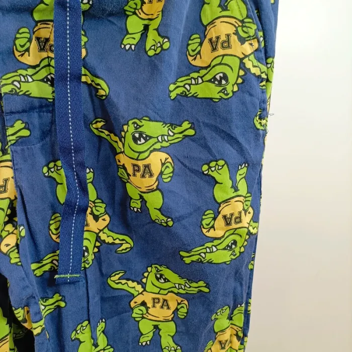 Pantalon lounge Peter Alexander bleu imprimé crocodiles vert fun T40 cotonA1387 - photo numéro 2