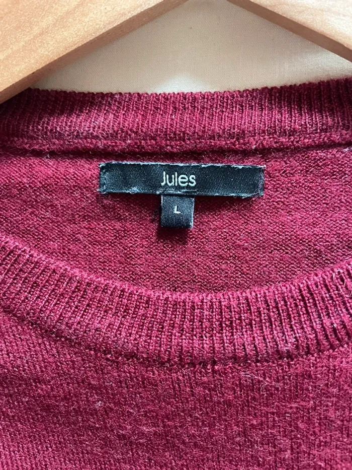 Pull Jules rouge bordeaux - photo numéro 3