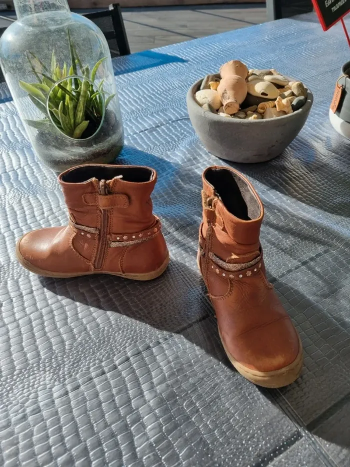 Bottines cuir, taille 25 - photo numéro 2
