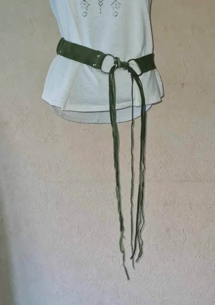ceinture kaki daim neuve 70cm femme taille unique - photo numéro 3