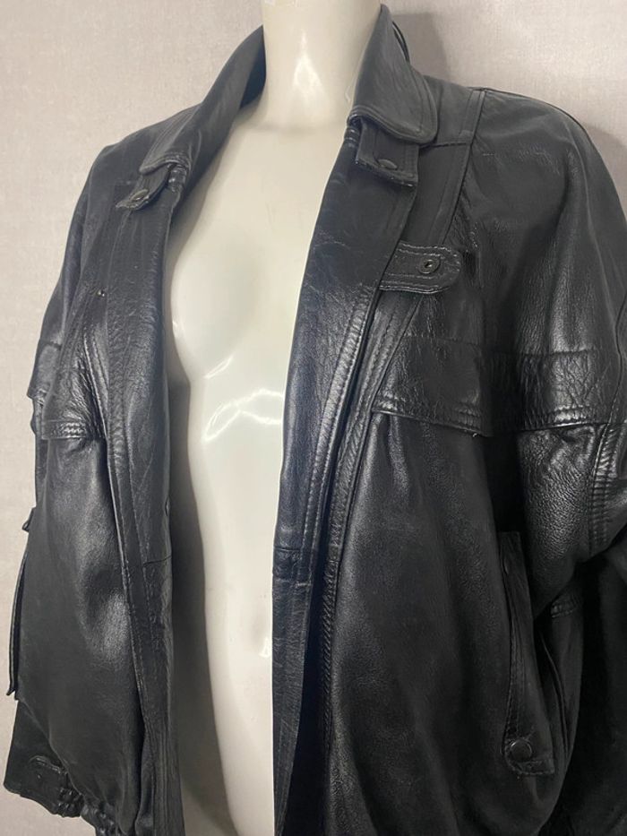 Blouson en cuir Vintage taille M - photo numéro 2