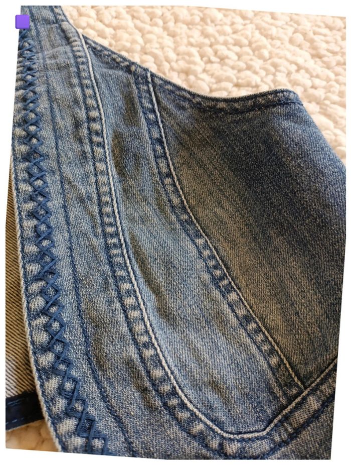 Gilet en jean court denim layering old school vintage rock bohème – edc – Taille L - photo numéro 3