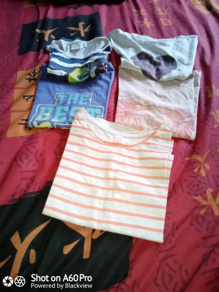 Lot de 6 tee shirt manche courte fille