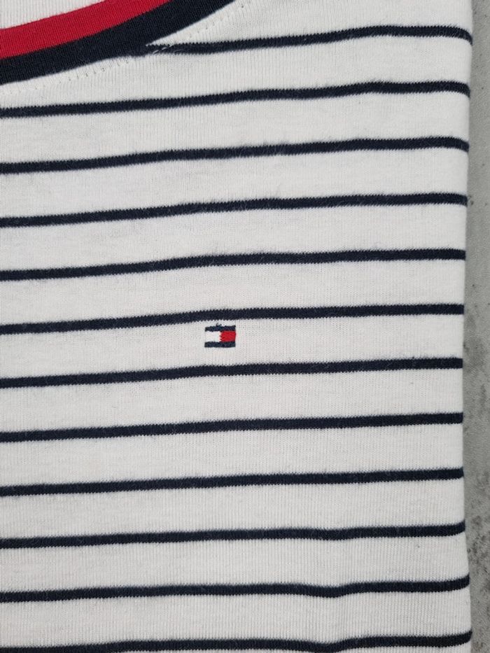 T-shirt rayé Tommy Hilfiger blanc et bleu marine – Taille M Femme - photo numéro 7