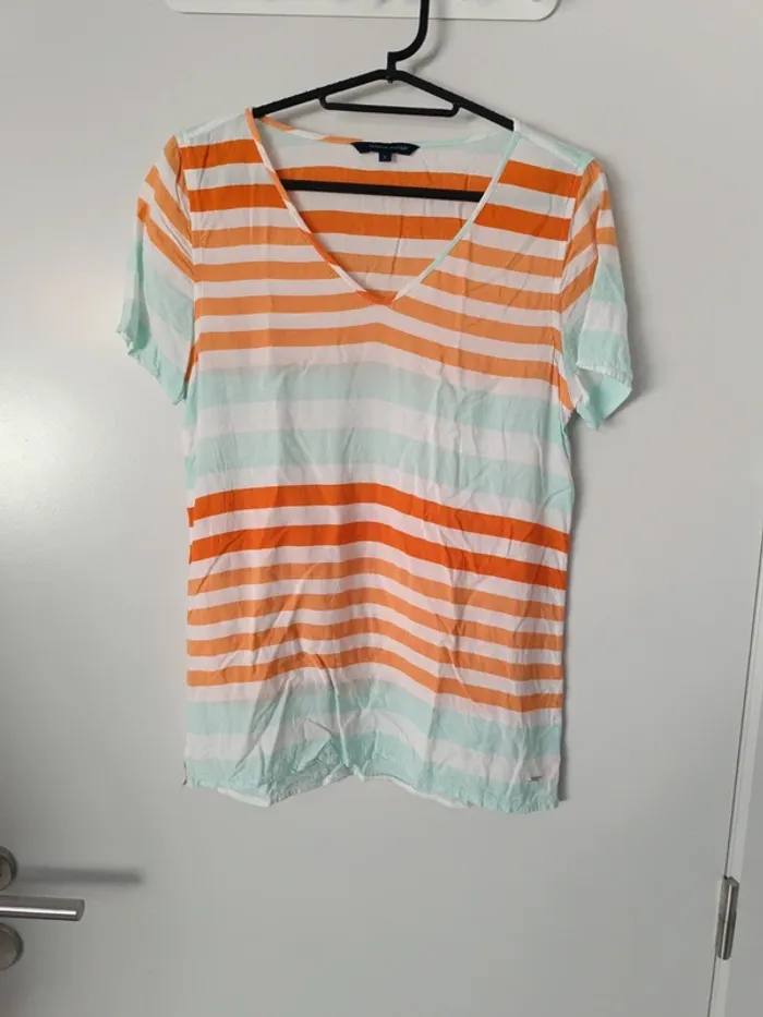 🧡 T-shirt rayé Tommy Hilfiger taille S