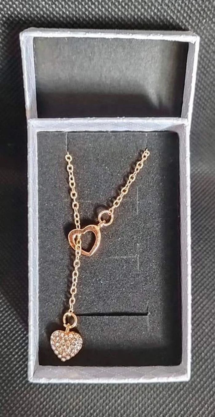 Collier 2 coeurs doré