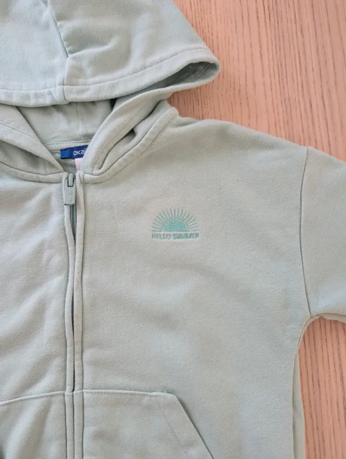 Gilet zippé vert pâle Okaïdi - photo numéro 2