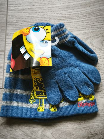 Bonnet et gants Bob l'éponge