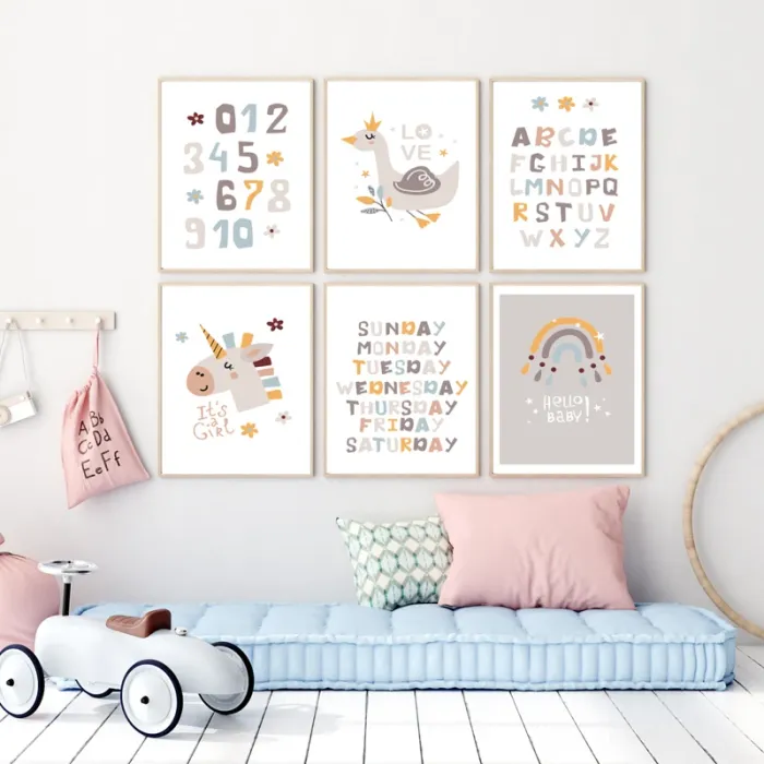 Affiches “Hello Baby Soft Learning” pour chambre enfant - photo numéro 3
