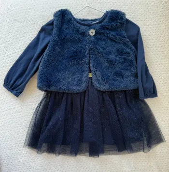 Ensemble robe et gilet en velours