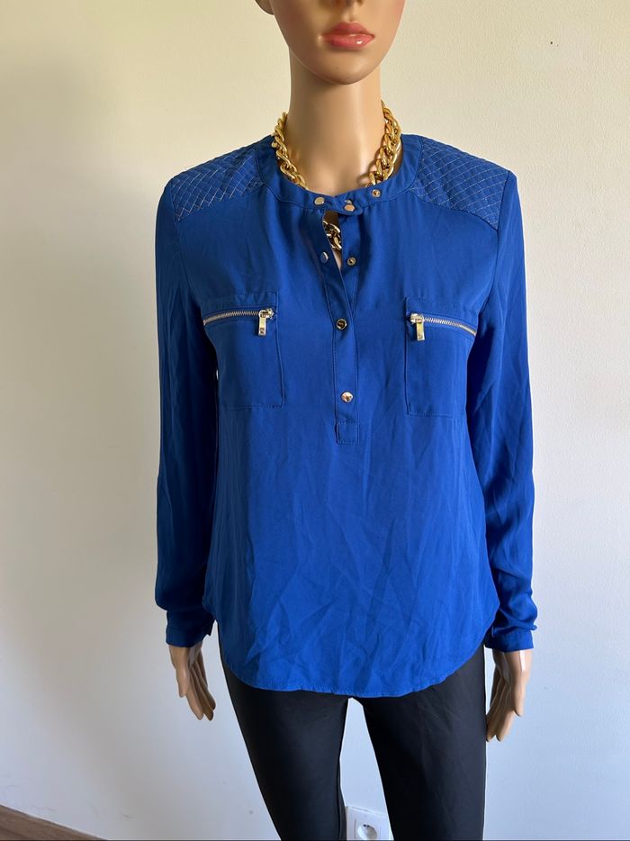 Blouse bleue et dorée à manches longues Morgan taille 36 jamais portée