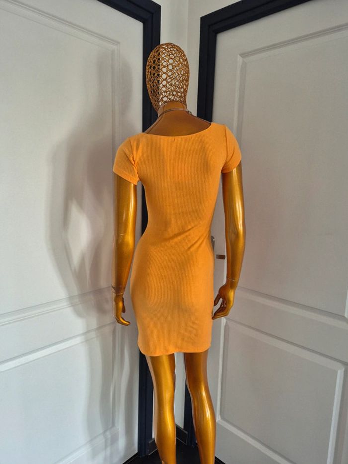 Robe Courte Manches Courtes Orange Femme Taille L/40 - photo numéro 2