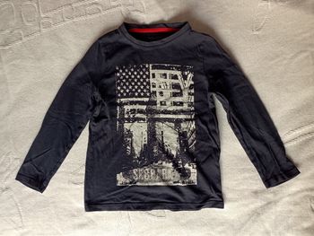 Tee-shirt manches longues bleu garçon 5 ans Vertbaudet