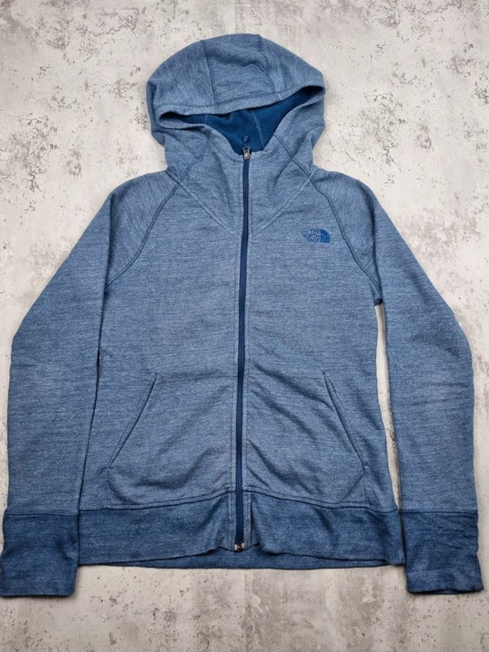 Gilet zippé à capuche The North Face bleu – Taille M Femme (mesures en photos) - photo numéro 3