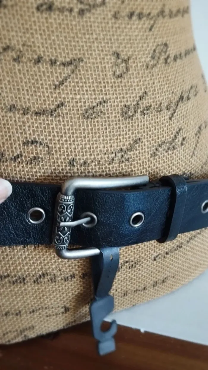 Ceinture noire trois rangs 90 cm avec ficelles - photo numéro 9
