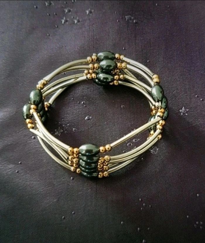 Collier ou bracelet aimanté marron noir et argenté - photo numéro 9