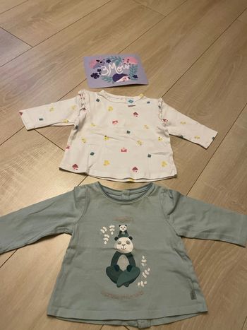 Lot de deux t shirt manches longues 3 mois