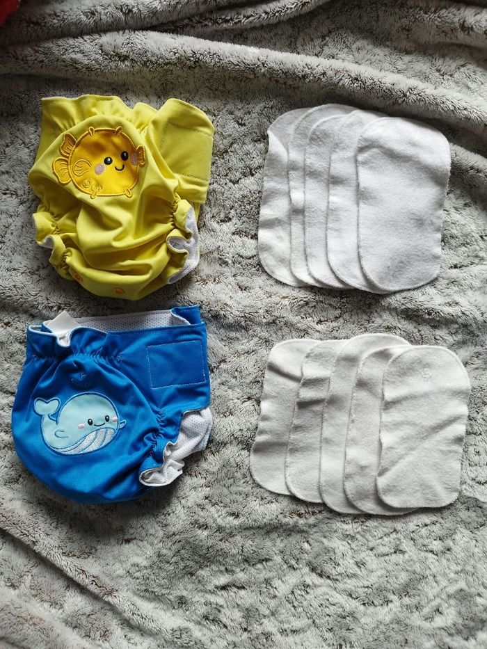 Lot de 2 couches de bain lavables et inserts